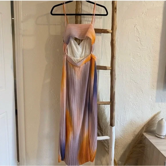 A.L.C. Sienna Ombre Dress in Multi Ombre Pleated in Size 6 - Picture 10 of 15